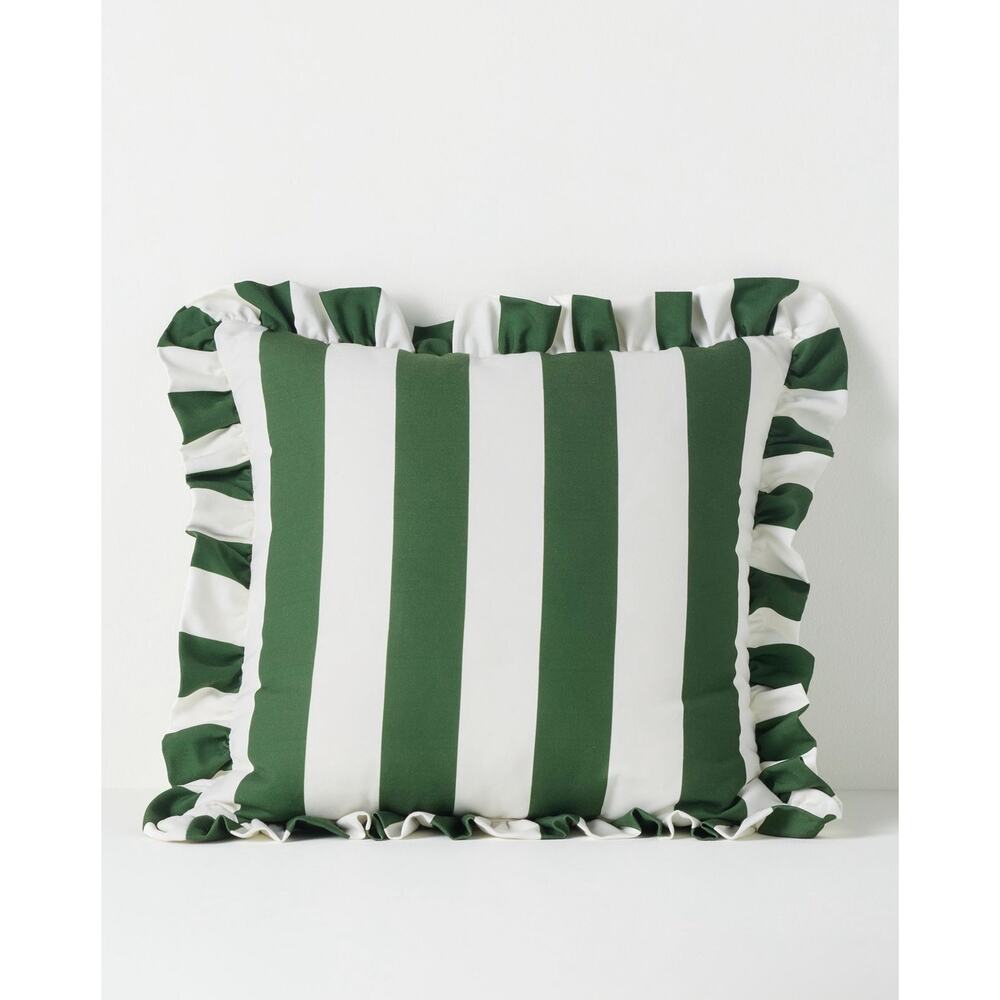 Anthropologie Maeve by Anthropologie Striped Ruffle Indoor/ Outdoor Pillow